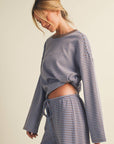 Striped Cotton Knit Oversized Top