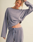 Striped Cotton Knit Oversized Top