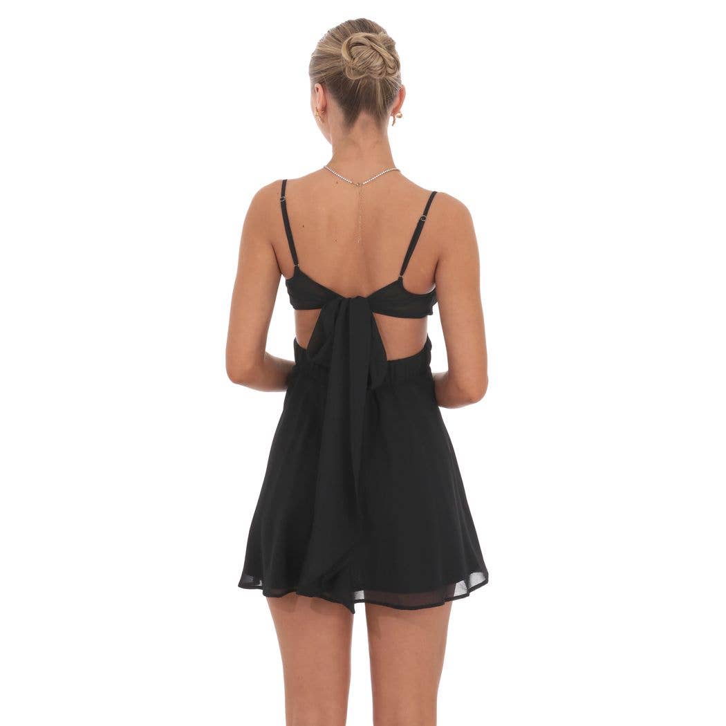 Lucy in The Sky Cutout Fit and Flare Dress in Black Lucy in The Sky Cutout Fit and Flare Dress in Black
