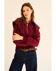 Mar Zip-Up Ruffled Sweatshirt