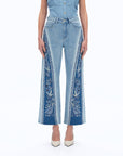 Floral Embroidery Flare Jean