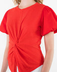 Polly Puff Sleeve Twist Front Top