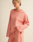 Striped Cotton Knit Oversized Top