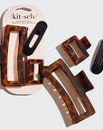 Recycled Plastic Assorted Claw Clips- Rectangle Open Shape