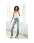 Statler Plaid Patch Jean