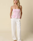 Taryn Pinstripe Peplum Cami Top