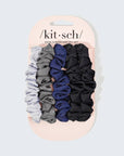 Satin Petite Scrunchies 5pc Set- Midnight