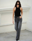 Nina High Rise Leopard Jean