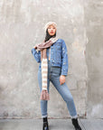 Boho Speckle Stripe Tassel Scarf