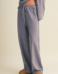 Striped Cotton Knit Wide Leg Pants