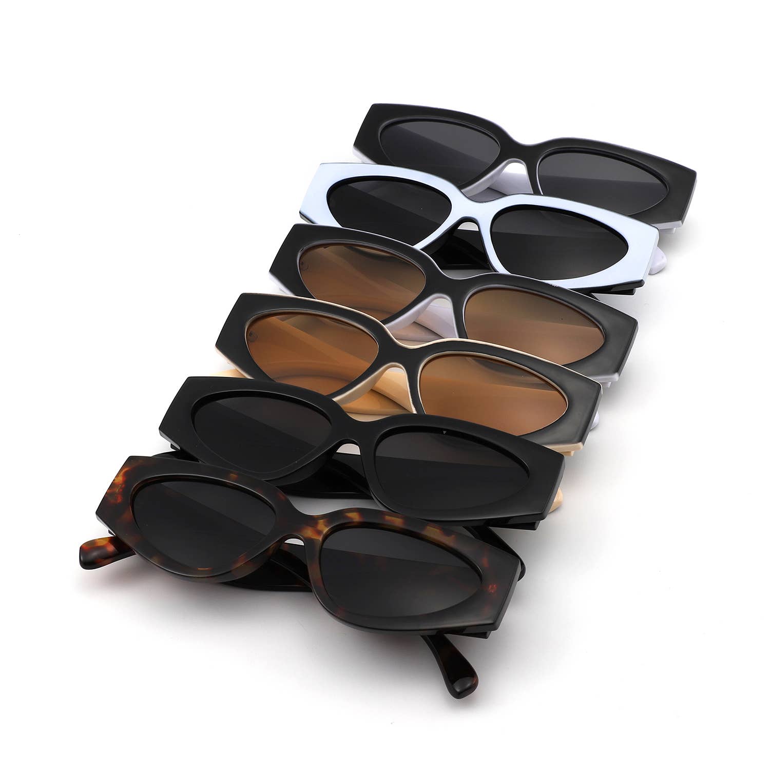 Retro Chic Narrow Bold 90s Women Cat Eye Sunglasses