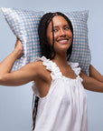Satin Pillowcase Standard - Gingham Blue