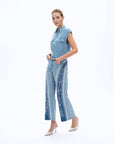 Floral Embroidery Flare Jean