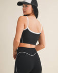 Quinn Contrast Top- Black