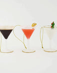 Martini 3pc Glass Ornament Set