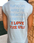 I love the USA floral front back embroidery tank