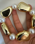 Barbara-Nugget Bead Metal 14K Gold, Stretch