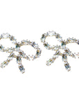 Sparkling Diamond Mini Statement Bow Earrings