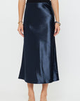 Satin Slip Midi Skirt