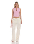 Lucy in The Sky Raya Ribbed Button Top