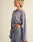 Striped Cotton Knit Oversized Top