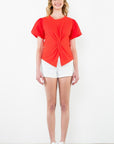 Polly Puff Sleeve Twist Front Top