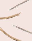 Metal Rhinestone Extra Long Bobby Pins 4pc Set - Gold/Silver