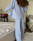 Sunday Slowdown Gingham Pajama Set