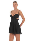 Lucy in The Sky Cutout Fit and Flare Dress in Black