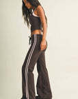 Side Stripe Low Waist Straight Leg Pants