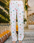 Festive Print Button-Up Pajama Set