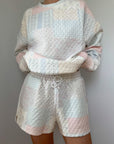 Shades Of Blue Quilted Pastel Shorts