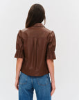Jennifer Faux Leather Jacket Brown
