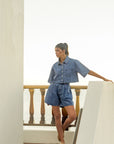 Nina Denim Short Sleeve Set