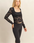 Ribbon Detail Lace Top