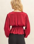 Olivia Deep V-Neck Blouse