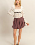 Ribbon Detail Lace Top