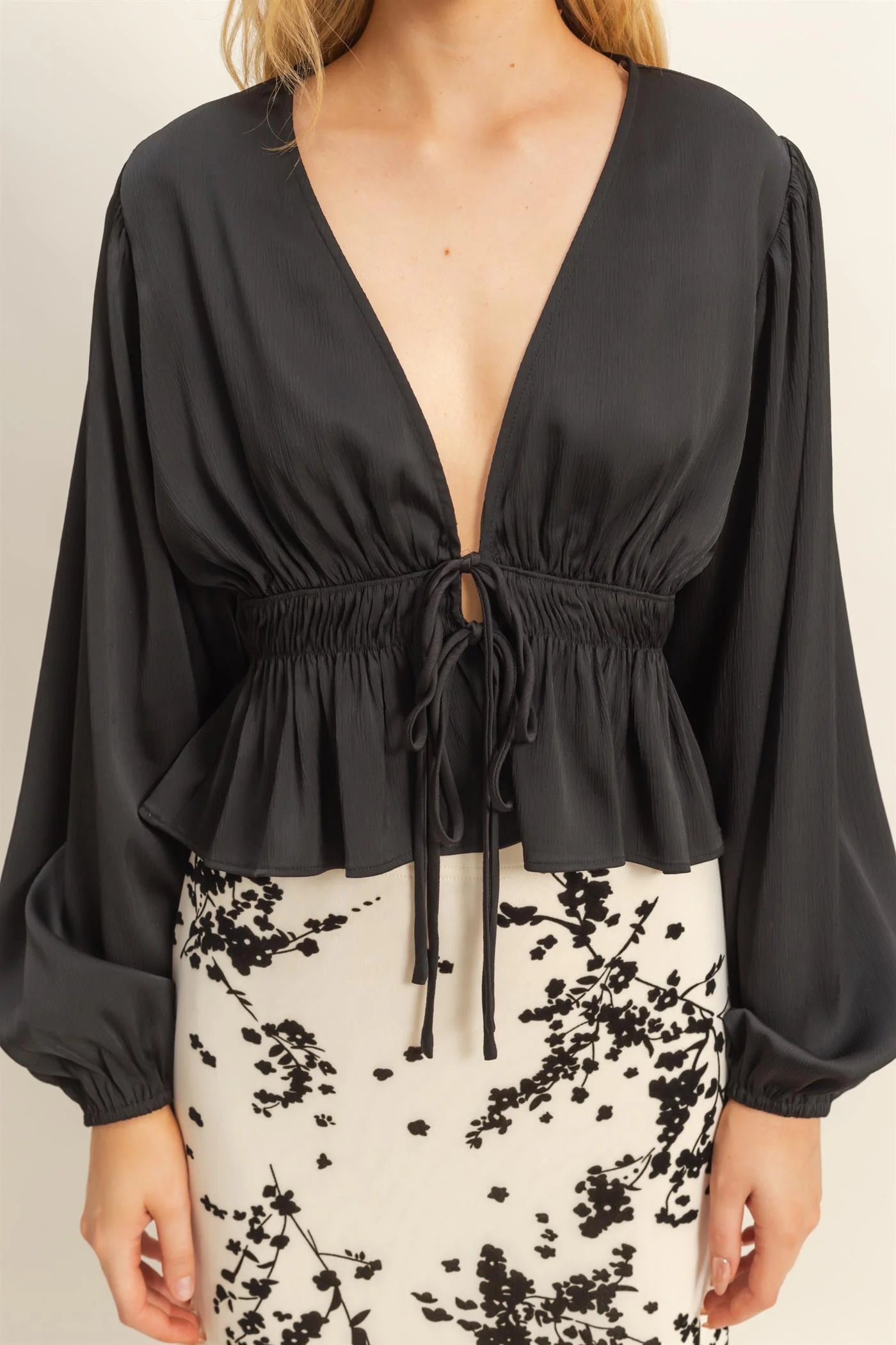 Olivia Deep V-Neck Blouse