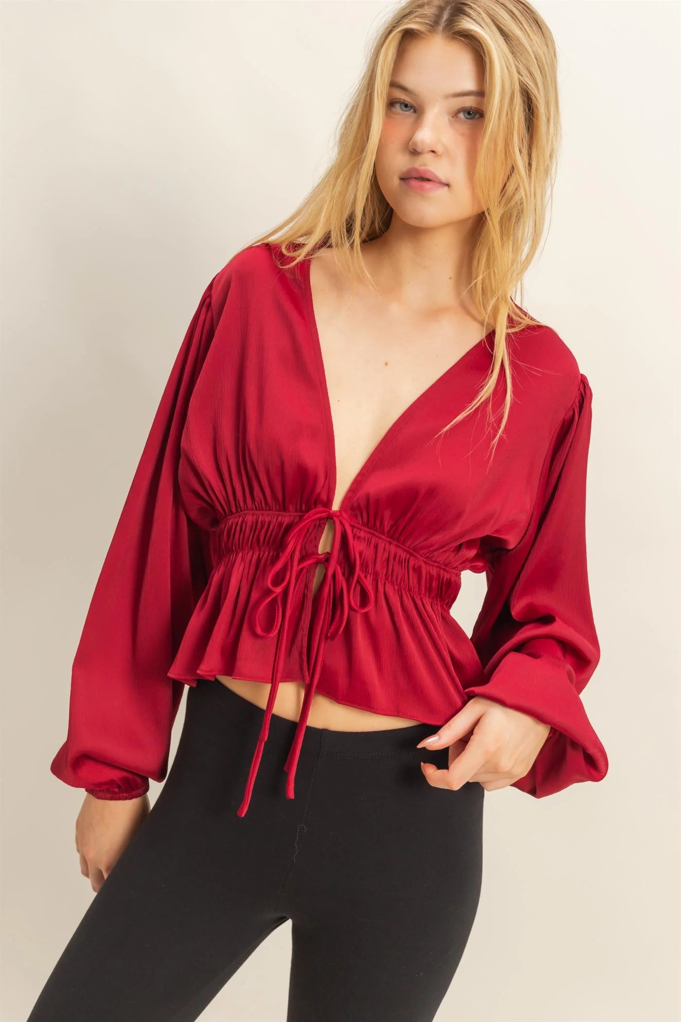 Olivia Deep V-Neck Blouse