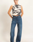 Talia Cow Print Top