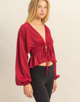Olivia Deep V-Neck Blouse