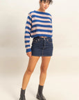Jet Stripe Crop Sweater