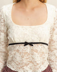 Ribbon Detail Lace Top