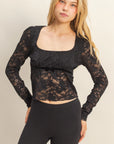 Ribbon Detail Lace Top