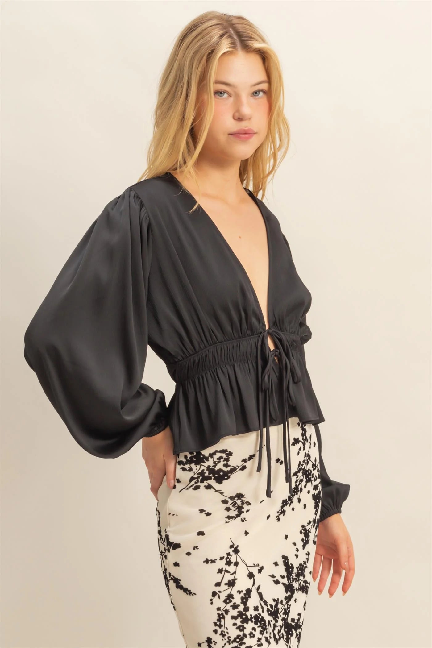 Olivia Deep V-Neck Blouse