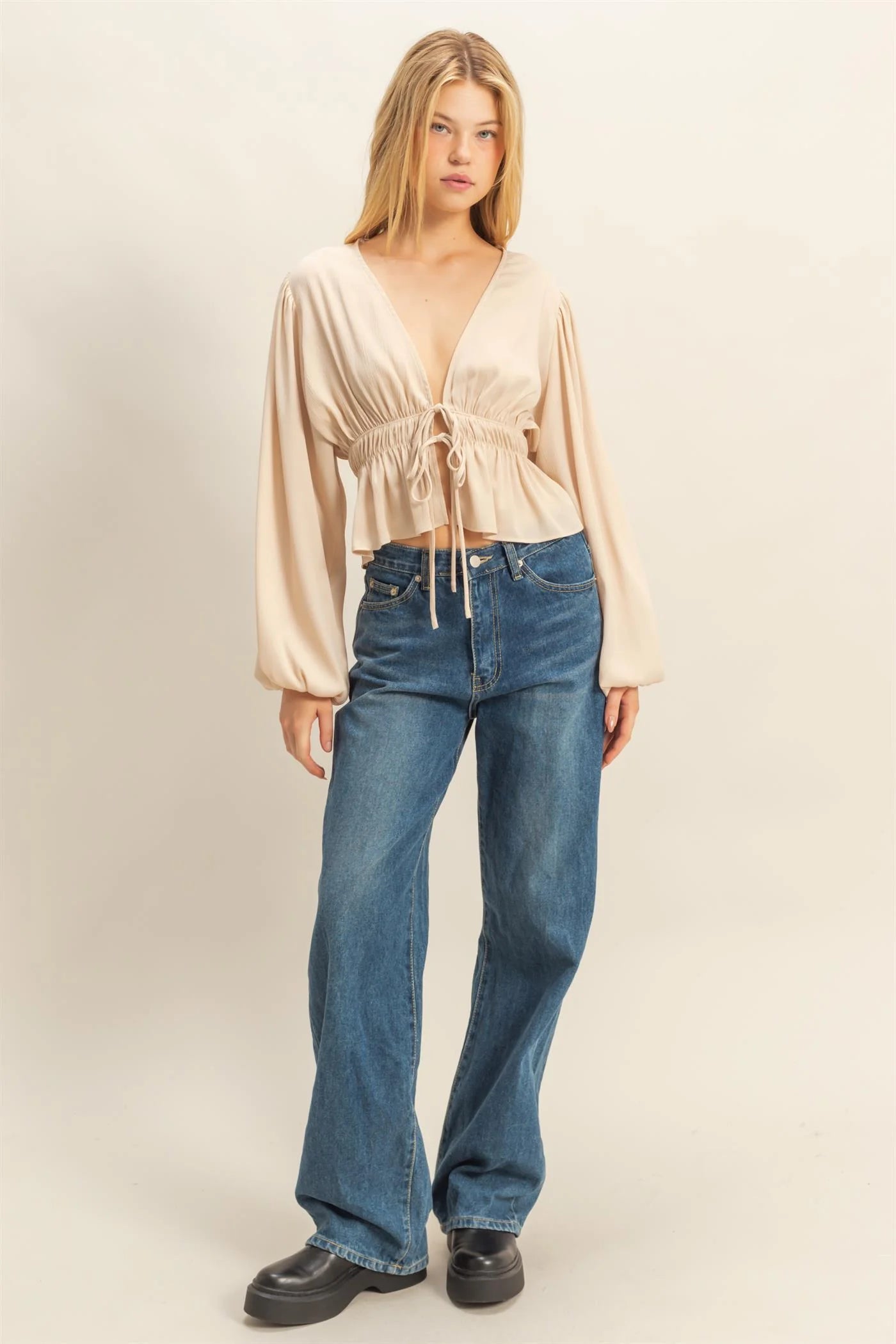 Olivia Deep V-Neck Blouse