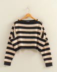 Jet Stripe Crop Sweater