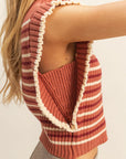 Morgan Stripe Ruffle Sweater
