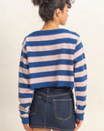 Jet Stripe Crop Sweater