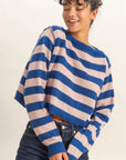 Jet Stripe Crop Sweater